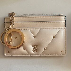 Victoria's Secret Beige Card Holder with Gold Rings